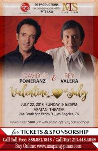 David Pomerance Back To Back with Rey Valera Valentine in July Aratani Theater Los Angeles July 22 2018