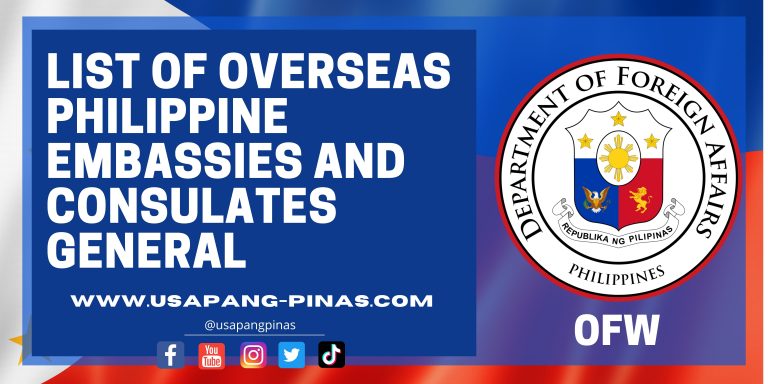 List of Overseas Philippine Embassies And Consulates General